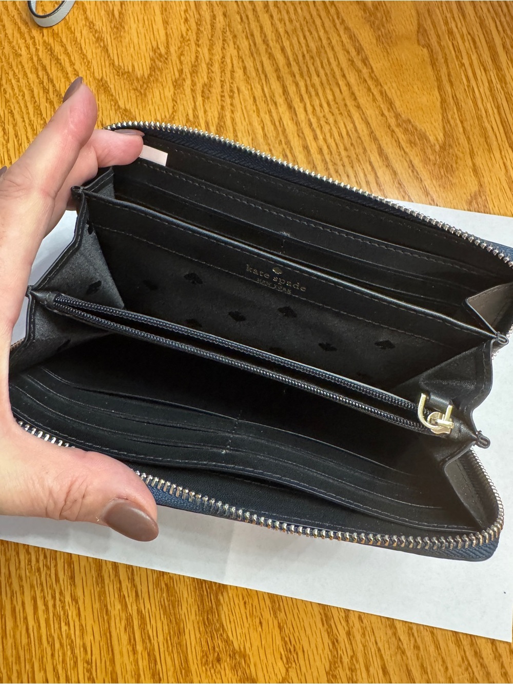 kate spade Navy Floral Zip-Around Wallet - Picture 3 of 3